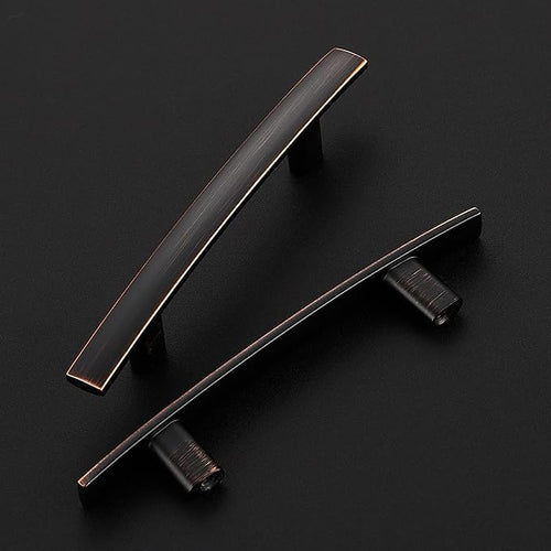 10 Pack Cabinet Handles 3" Hole Center - Curved Cabinet Pulls Oil Rubbed Bronze Drawer Pulls for Kitchen Cupboard Solid Hardware for Dresser Drawer Arch Hardware