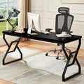 HOMISSUE 63-inch Executive Desk, Large Home Office Desk with Engineered Wood Tabletop and Metal Frame, Rustic Workstation Desks with Sturdy Structure, Long Computer Desks for Home Office, Writing