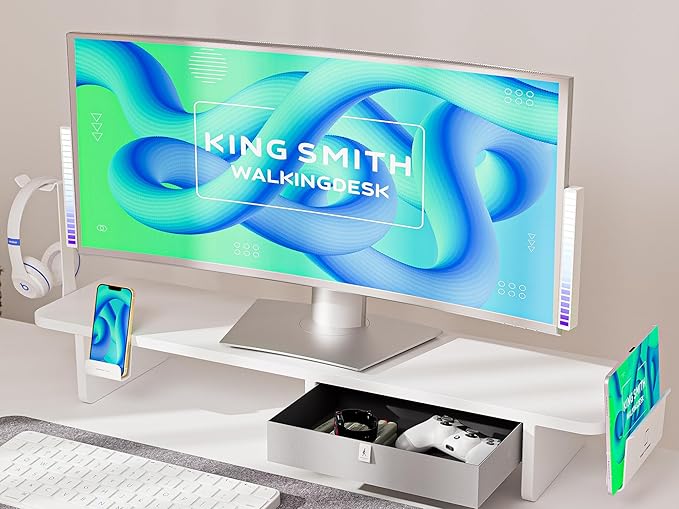 55x24 Inches Electric Standing Desk With Drawer and Monitor Stand, Height Adjustable for Home Office, Ergonomic Sit to Stand With Phone Holder, 3 Hooks, White