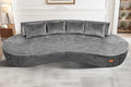Homguava 104'' Modular Sectional Sofa,Curved Modern Sofa with Memory Foam,Deep Seat Cloud Couch with 4 Pillows,Upholstered Oversized Couches for Living Room Apartment Office,No Assembly Required,Grey