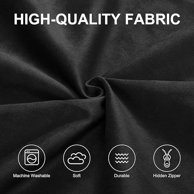 Hobestluk 6FT Bean Bag Chair Bean Bag Chairs for Adults Giant Bean Chairs with Velvet Cover, Memory Foam BeanBag Chair Fluffy BeanBag Chairs for Living Room, Bedroom- Black (70" x 70" x 15")
