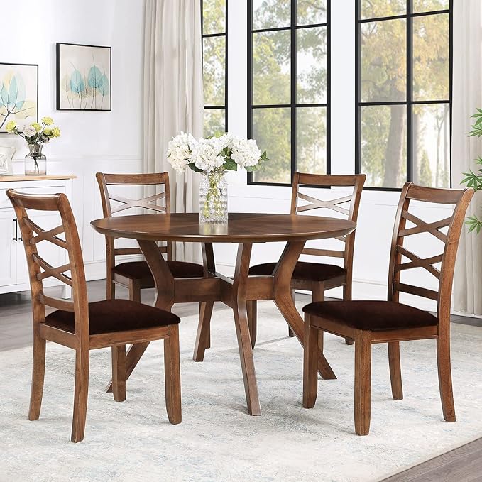 Smiry Velvet Seat Covers for Dining Room Chair Set of 6, Stretch Fit Removable Washable Chair Seat Cushion Protector Slipcovers with Ties, Coffee