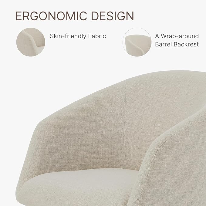 Swivel Dining Chairs Modern Accent Armchair Side Deskchair for Diningroom Vanity Bedroom Livingroom Reading Room,Linen,4 Box