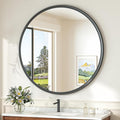 TokeShimi 36 in Round Black Mirror Framed for Over Sink Tempered, Shatterproof Round Mirror, 36x36 Circle Bathroom Vanity Mirrored Farmhouse for Entryway, Bedroom, Restroom, Vanity, Living Room