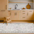 Non Slip Hallway Runner Rug - 2 x 10 Runner Rug, Washable & Waterproof 2x10 Kitchen Floor Mat - Extra Long Light Gray Neutral Farmhouse Boho Design Décor