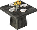 LITTLE TREE Dining Table for 4 People, 31.5-Inch Square Small Kitchen Table, Farmhouse Dinner Table with Sturdy Pedestal Base for Restaurant, Dining Room, Living Room, Grey