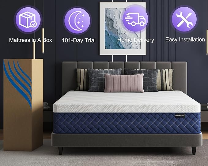 Twin Mattresses, 10 Inch Hybrid Twin Mattress in a Box, Memory Foam and Individual Pocket Spring Breathable Comfort for Sleep Supportive and Pressure Relief, CertiPUR-US, 39"*75"*10"