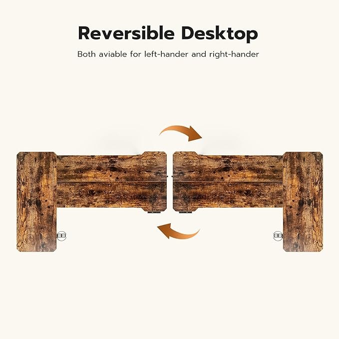 59 Inch L Shaped Standing Desk Adjustable Height, Electric Corner Standing Desk, Sit Stand Computer Table with Reversiable Splice Board, Rustic Brown