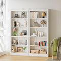 YESHOMY 72" Bookcase and Bookshelf, 5-Tier Wood Bookcases with Shelves, Tall Floor Standing Book Shelf Storage Cabinet Home Decor Furniture for Living Room, Home Office, White, 2 PCS