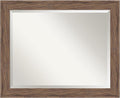 Amanti Art Brown Wall Mirror 27x33 Pia Medium Brown Rectangle Bathroom Mirror for Wall Decor Living Room, Large Casual Frame, Hangs Horizonally and Vertically, Bathroom Decor, Beveled Edge