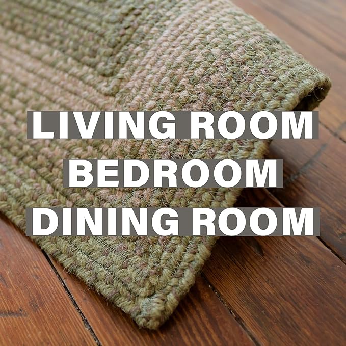 Homespice Grassland Jute Braided Oval Area Rugs 8x10' – Country Style Dining Room Rugs for Under Table