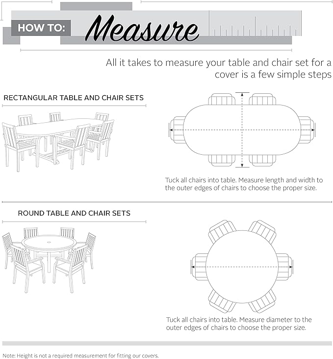 Classic Accessories Ravenna Water-Resistant 128 Inch Rectangular/Oval Patio Table & Chair Set Cover, Outdoor Table Cover
