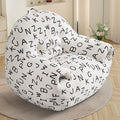 DAICO Bean Bag Chairs for Adults Comfy Bean Bag Sofa Chair with Armrests Single Lazy Floor Sofas Accent Chair with Foam for Living Room Bedroom Reading Gaming Office (Letter White)