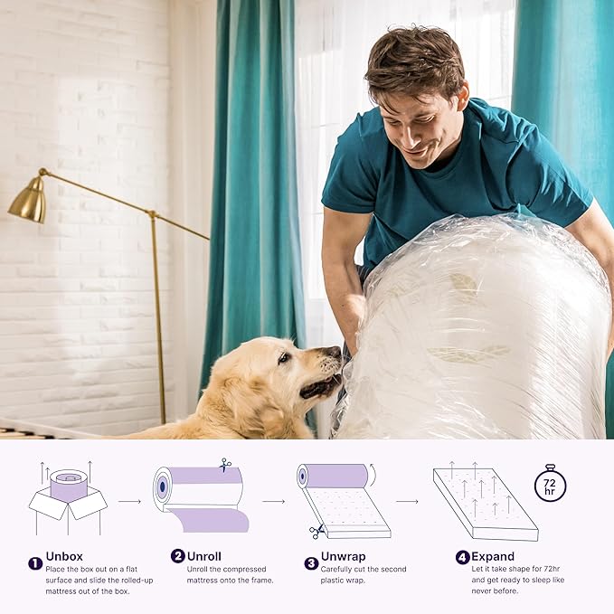 NapQueen King Size, 12 Inch Anula Green Tea Infused Memory Foam Mattress, Bed in a Box, CertiPUR-US Certified Mattress