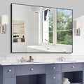 KOCUUY Bathroom Mirror Black,48x36 inch Rectangle Wall Mirror with Metal Frame, Black Vanity Mirror Modern Home Decor for Bathroom, Living Room, Farmhouse, Entryway, Hang Horizontal/Vertical