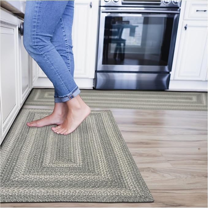 Grey Cloud Jute Braided Rug Runner, 22x72 Rectangle - Grey, Warm Farmhouse Country Decor, Perfect for Laundry Rooms, Kitchens and Entryways - Reversible and Durable