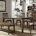 Liberty Furniture Industries Hearthstone Rectangular Leg Table, W108 x D44 x H30, Dark Brown