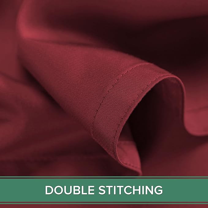 California King Sheets by Pure Bamboo, Genuine 100% Organic Viscose Derived from Bamboo Bed Sheet Set, Soft & Cooling, Double Stitching, Lifetime Quality Promise (California King, Merlot)