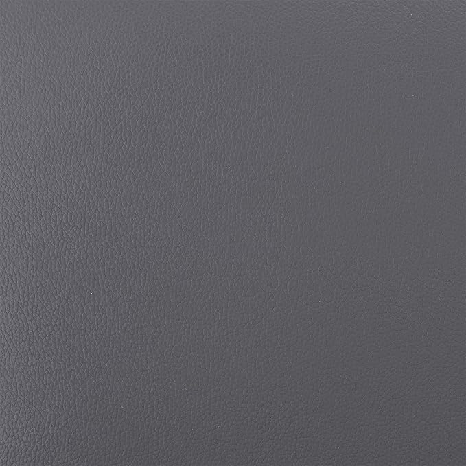 Armen Living Charlotte Swivel Counter Stool in Black Metal and Grey Faux Leather