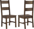 Coaster Home Furnishings - Coleman - Asian Hardwood - Dining Side Chairs with Ladder Back Design - Dining Room & Home Kitchen - Set of 2 - Rustic Golden Brown - 107042
