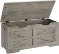 GarveeHome 39.4" Storage Chest, Toy Chest With Lids, Entryway Storage Bench with Safety Hinge, Wooden Storage Trunk, Supports 350 Lb, for Living Room, Bedroom,Gray