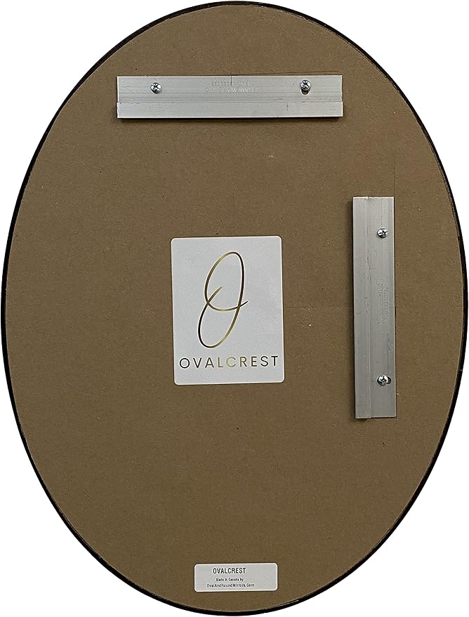 OVALCREST - Oval Wooden Beveled Wall Mirror for Home Decor, Bathroom, Vanity, Bedroom, Living Room, Hallway - London Style (Matte Black) 13.1 x 17.1