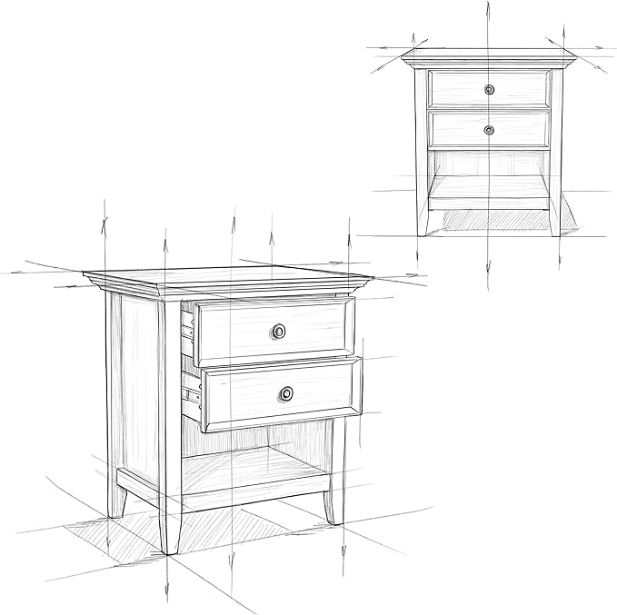 SIMPLIHOME Amherst SOLID WOOD 24 inch Wide Transitional Bedside Nightstand Table in White, for the Living Room and Bedroom