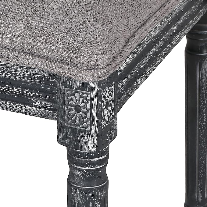 Christopher Knight Home Regina French Country Dining Chairs Set of 2, Wooden Dining Room Chair, High Back Kitchen Side Chair, Fabric Upholstered Armless Extra Seat, Gray