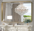TokeShimi 48x36 Inch Brushed Gold Bathroom Vanity Mirror for Wall with Non-Rusting Aluminum Alloy Metal Frame Rounded Corner for Farmhouse Modern Home Decor (Horizontal/Vertical)