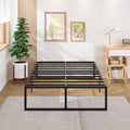 18 Inch Full Bed Frame No Box Spring Needed, Heavy Duty Metal Platform Beds with Sturdy Steal Slats for Mattress Foundation, Easy Assembly, Noise Free, Black