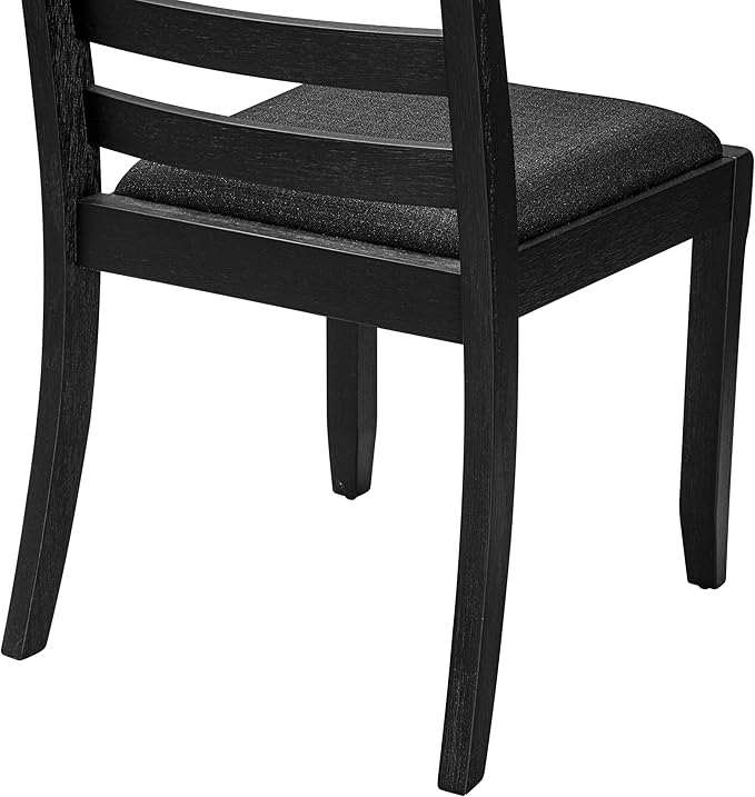 X07X1-B06-24 9-pc Modern Dining Room Table Set a Rectangular Dining Table and 2 wooden Benches and 7 Black Polyester Stackable Chair, 39x120 Inch, Wire Brushed Black
