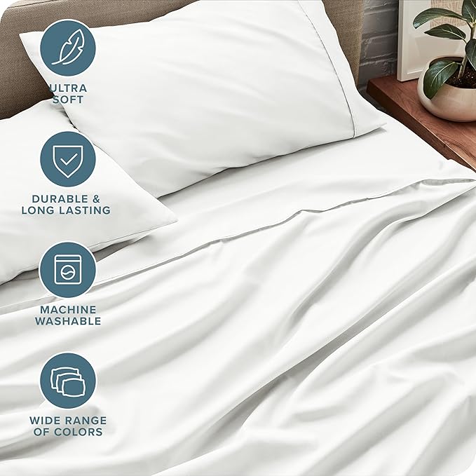 Bare Home Twin XL Sheet Set - College Dorm Size - Luxury 1800 Ultra-Soft Microfiber Twin Extra Long Bed Sheets - Deep Pockets - Easy Fit - Extra Soft - 3 Piece Set - Bed Sheets (Twin XL, Cream)