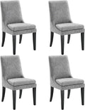 Upholstered Dining Chairs Modern Sidechair Performance Fabric High Back Armlesschair for Diningroom Kitchen,Dark Grey,Set of 4(2 Box)