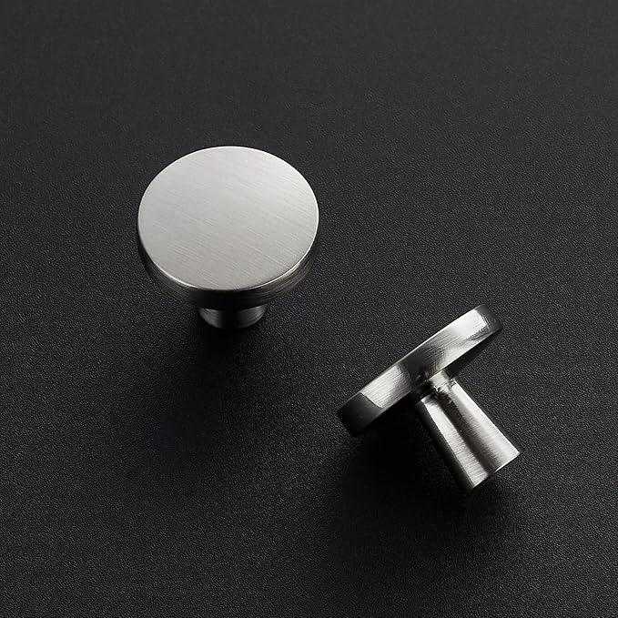 Ravinte 5 Pack Drawer Pulls 1-1/4 Inch Kitchen Cabinet Knobs Brushed Nickel Round Dresser Drawer Knobs Solid Dresser Knobs Drawer Knobs Simple Cabinet Hardware for Cupboard Drawer Pulls