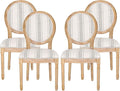 Christopher Knight Home Phinnaeus Dining Chair Set, Set of 4,Wood, Gray Stripes + Light Beige + Natural