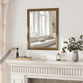 Axeman 28x36 Rectangular Wall Mirror, Decorative Bathroom Mirror, Traditional Vintage Wall Mounted Mirror with Beaded Frame for Accent Living Room Vanity Bedroom Entryway, Gold