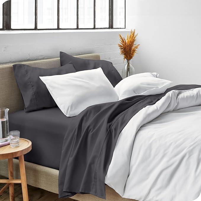 Bare Home Full Sheet Set - Luxury 1800 Ultra-Soft Microfiber Full Bed Sheets - Double Brushed - Deep Pockets - Easy Fit - 4 Piece Set - Bedding Sheets & Pillowcases (Full, Forged Iron Grey)