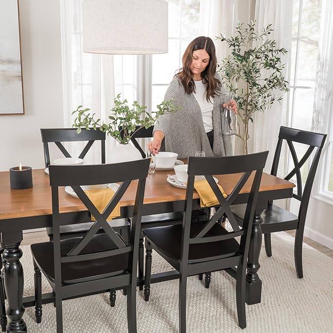 Bush Furniture Rectangular Dining Table, 67 inch Squire Trestle, Farmhouse Decor, Sterling Collection, Dark Brown