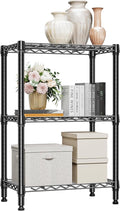 750 lbs 3 Tier Shelf Metal Storage Shelves Shelving Wire Rack Heavy Duty Closet Organizers for Garage Kitchen Bathroom Laundry Black 13.8" D x 23.6" W x 35.5" H