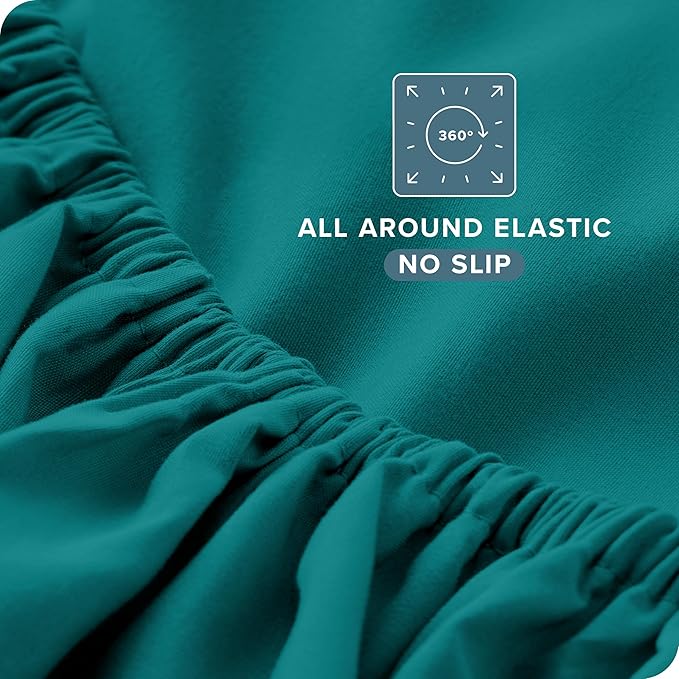 Bare Home Split King Sheet Set - 1800 Ultra-Soft Microfiber Bed Sheets - Double Brushed - Deep Pockets - Easy Fit - 5 Piece Set - Bed Sheets & Pillowcases (Split King, Emerald)