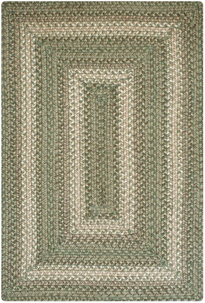 Homespice Grassland Jute Braided Green Area Rug 4x6' - Rustic Braided Area Rug for Living Room and Dining Room