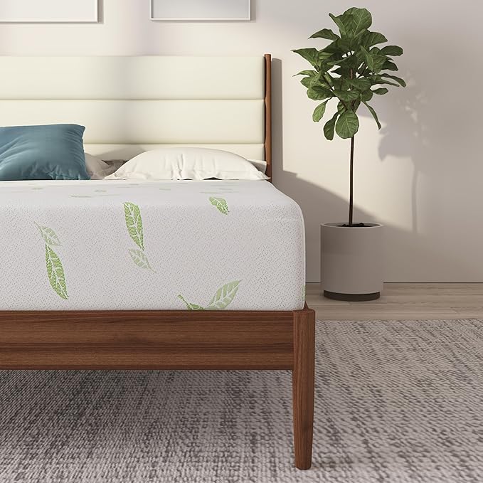 NapQueen Twin Size Green Tea Infused Memory Foam Mattress, 12 Inch, CertiPUR-US Certified