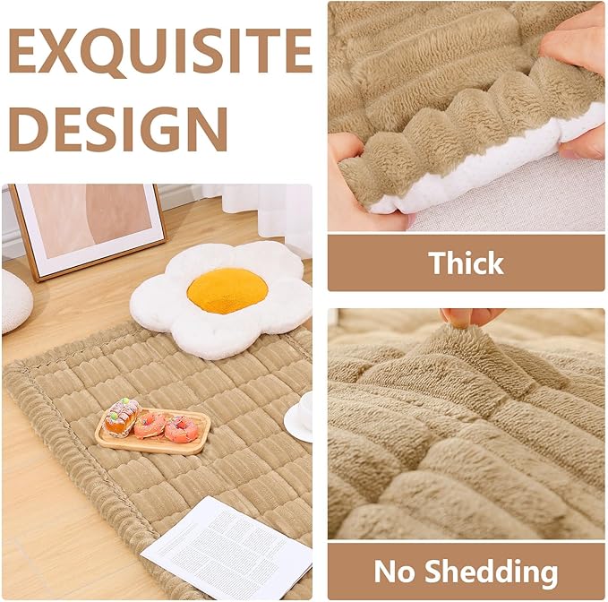 Smiry Couch Cover for Dogs Washable, Non Slip Fuzzy Pet Couch Covers for 3 Cushion Sofa Pet Friendly, Thick Soft Sofa Slipcovers Cushion Protector (Camel, 27.6" x 59")