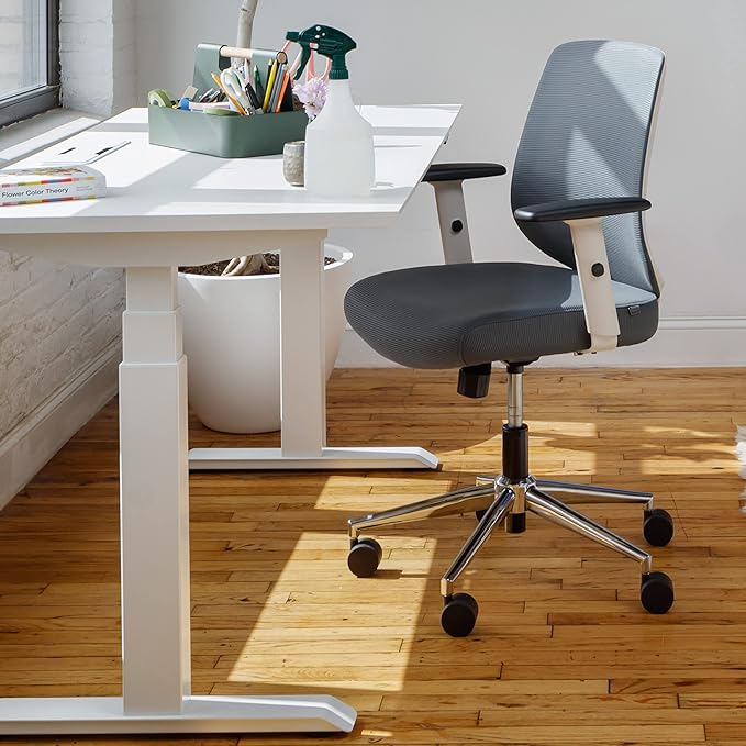 Branch Daily Chair - Computer Office Chair with Swivel, Lumbar Rest, and Adjustable Armrests - Sustainable, Stylish Mesh, & Adjustable Armrests - Comfortable Seating for Improved Posture - Green