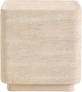 COSIEST 14.4" Outdoor Side Table, Rectangular Concrete End Table for Patio Small Outdoor Coffe Tables, Garden Stool Accent Table for Livingroom, Porch, Deck, Balcony & Beach，Sandy Yellow