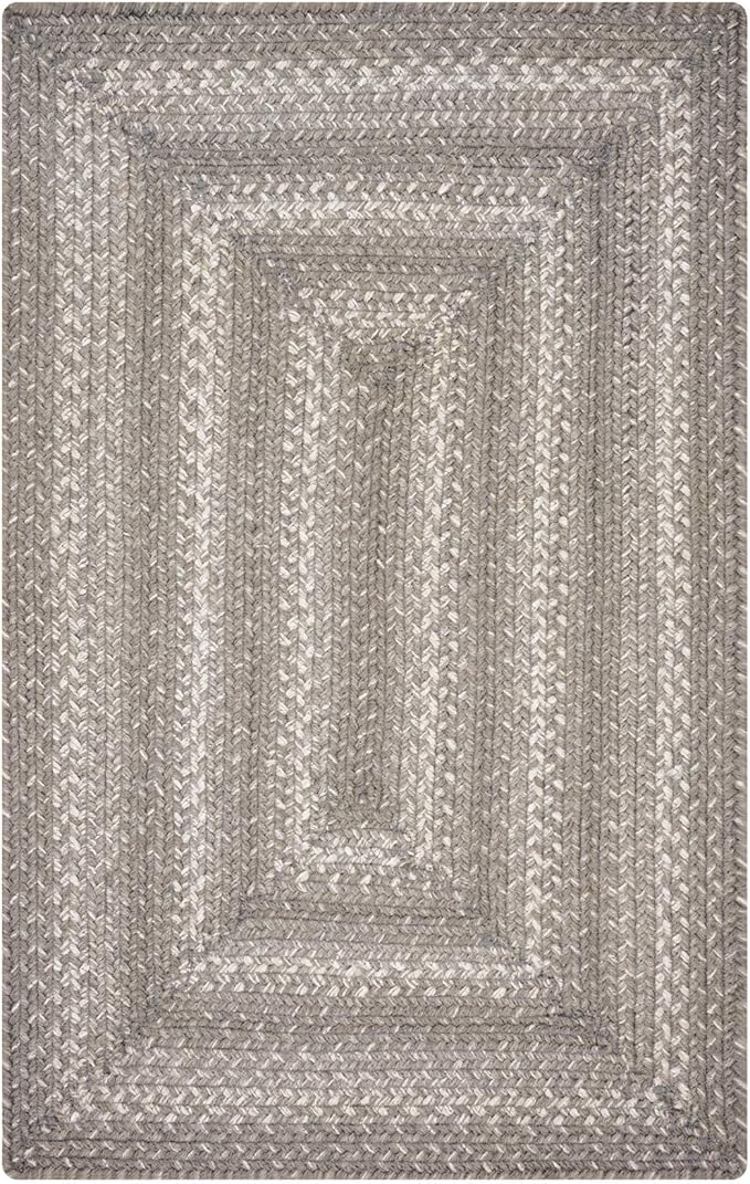 Grey Cloud Jute Braided Area Rug, 4x6' Rectangle, Grey, Warm Farmhouse Decor, Perfect for Kitchens and Large Entryways - Durable, Reversible and Easy to Clean