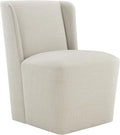 Dining Chairs with Casters No Assembly Upholstered Wingback Single Sofa Armless Deskchair for Bedroom Waiting Room Kitchen Diningroom