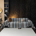 STACYPIK Boho Jacquard Leaves Sofa Cover, Blue Geometric Couch Cover for Dog, Washable Furniture Protector for 3 Cushion Couch, Non Slip Sectional Cover for Loveseat, L Shape Sofa Slipcovers-71X150IN
