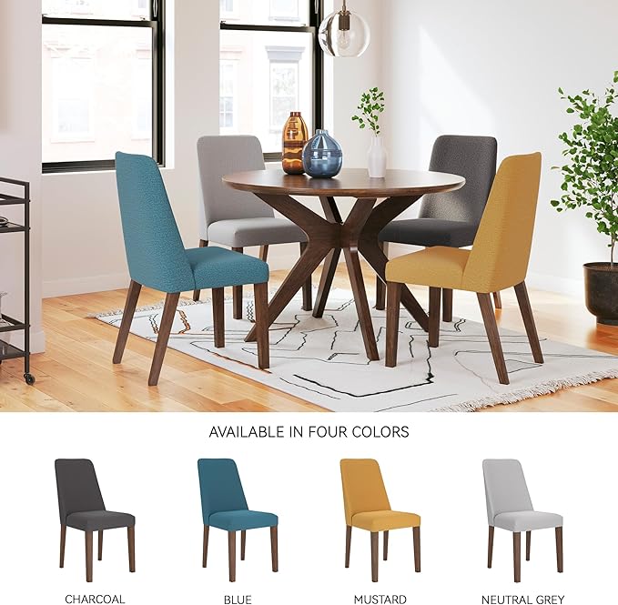 Signature Design by Ashley Lyncott Contemporary Dining Room Upholstered Side Chair with Foam Cushion, 2 Count, Yellow & Brown