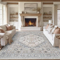 zesthome 9x12 Area Rugs,Stain Resistant Washable Rug,Ultra-Thin Rugs for Living Room,Bedroom,Non-Slip Backing Home Decor Large Area Rug (Beige,9'x12')